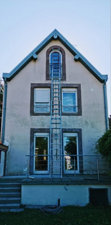 Toiture maison de ville avant rénovation, Mulhouse, Sundgau (68)